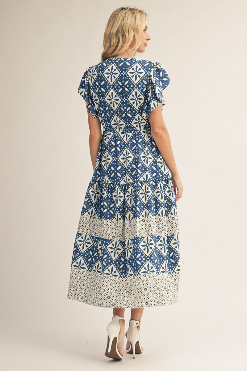 Boho Floral Short Sleeve Maxi Dress