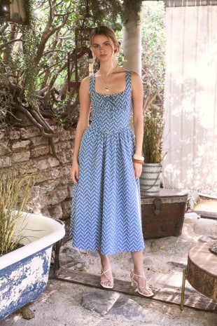 Embroidered Floral Corset Detail Denim Midi Dress  In Pursuit Mobile  Boutique || Apparel, Accessories & Gifts Saint John, New Brunswick