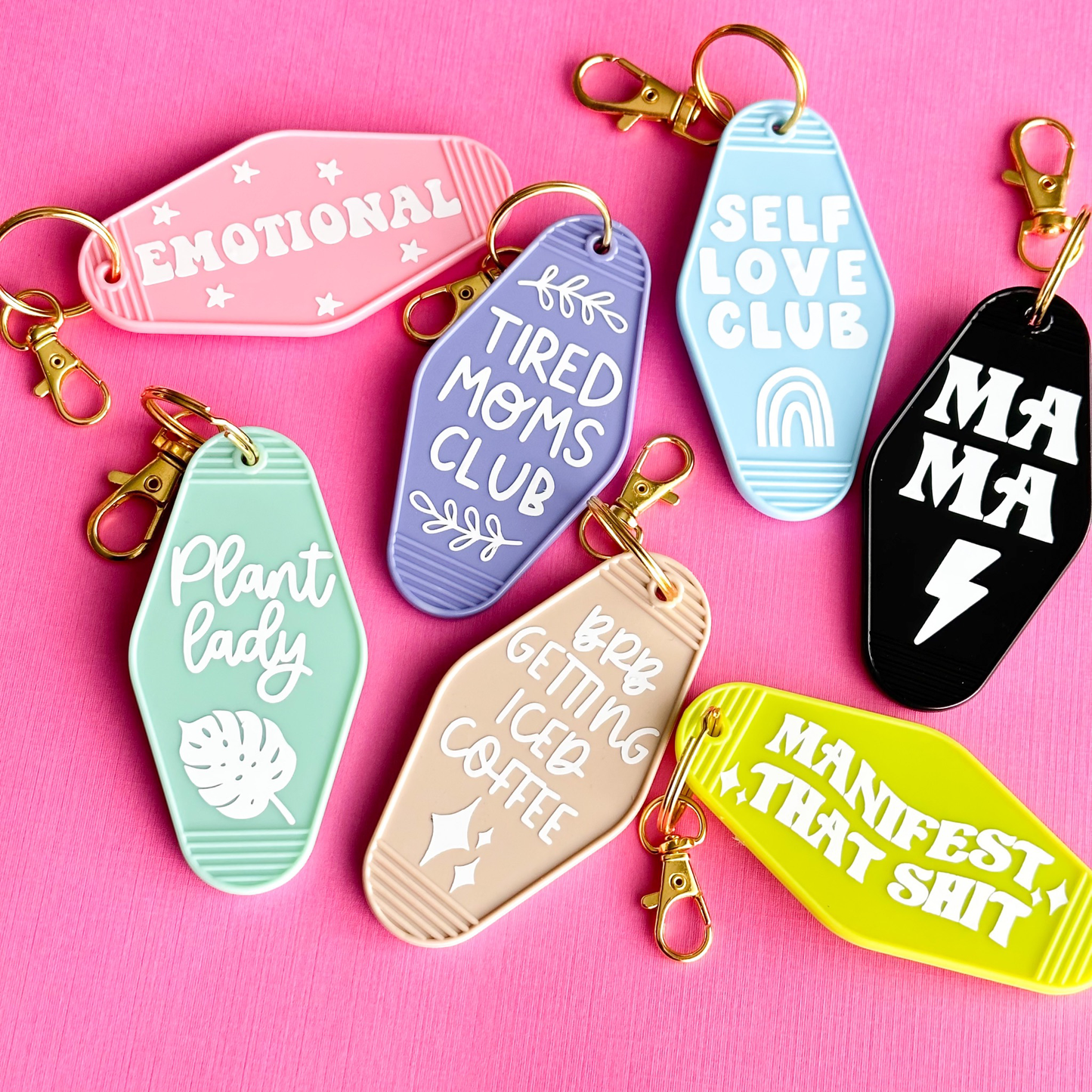 eleven. || "Emotional" Motel Keychain (Peachy Pink)