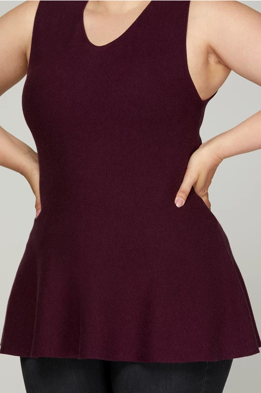 Sleeveless Peplum Sweater (XL - 2XL)
