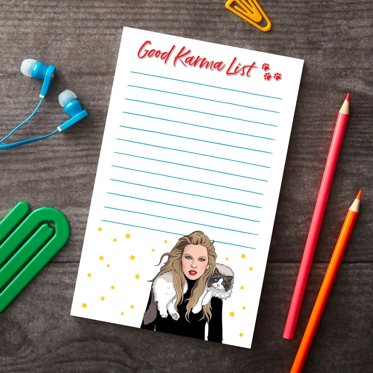 Taylor Swift "Good Karma List" Notepad