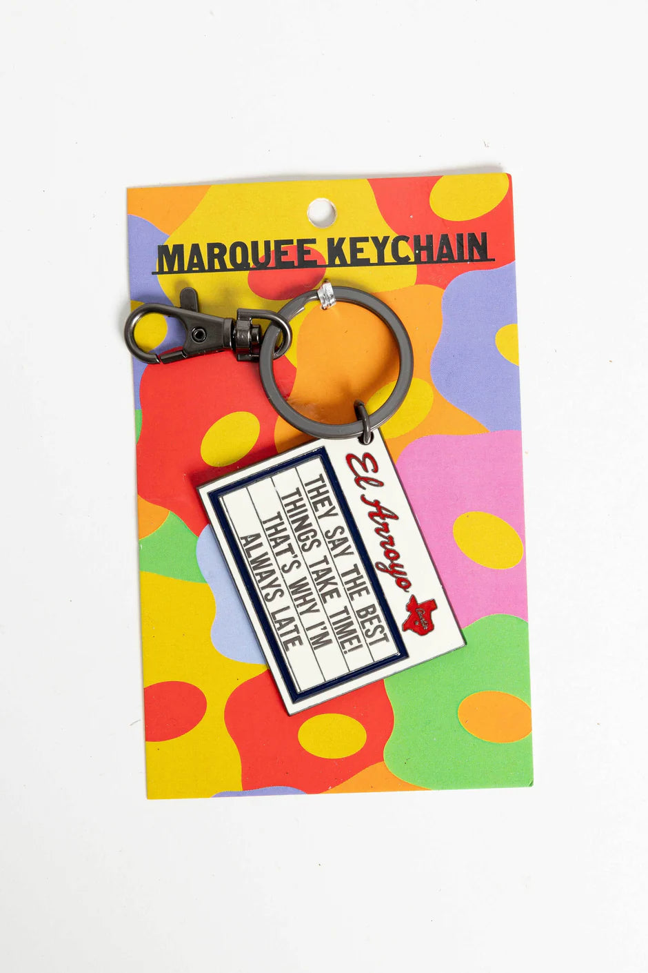 "Always Late" Enamel Keychain