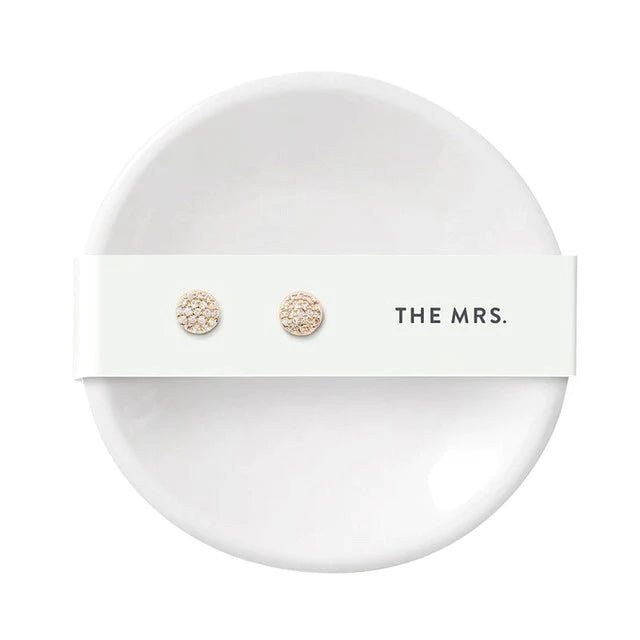 "The Mrs." Ceramic Dish & Earring Set