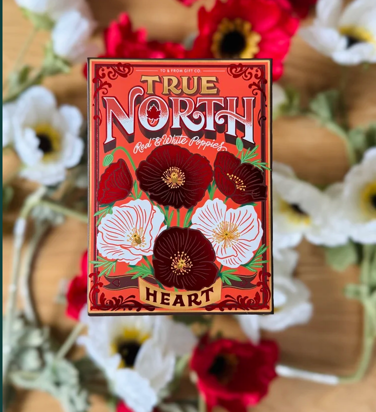 *Canadian Brand* True North Red & White Poppies Wildflower Seed Packet (Heart)
