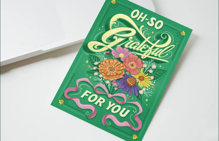 *Canadian Brand* "Oh So Grateful For You" Friendship / Thank You Card
