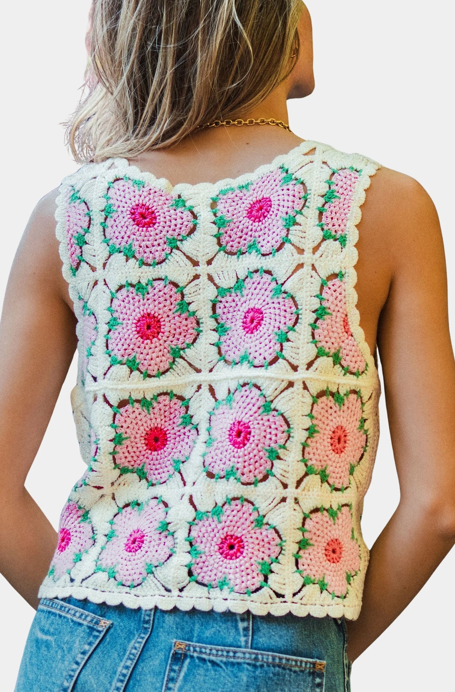 Floral Crochet Tank Top