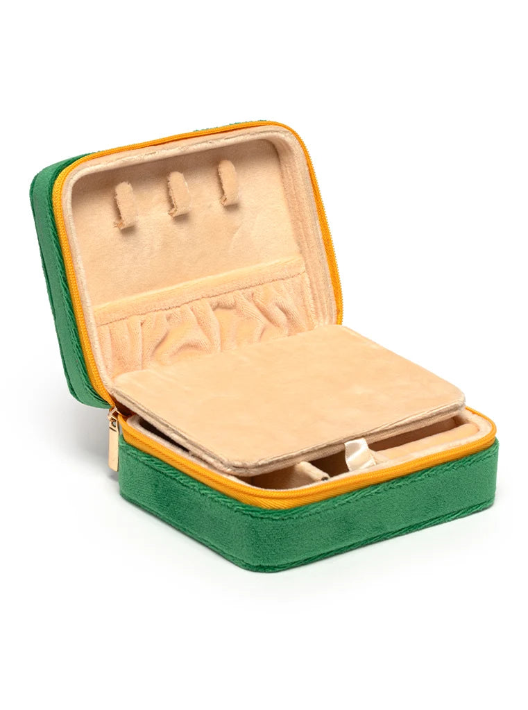 "Press For Champagne" Velvet Jewelry Box w/ Mirror