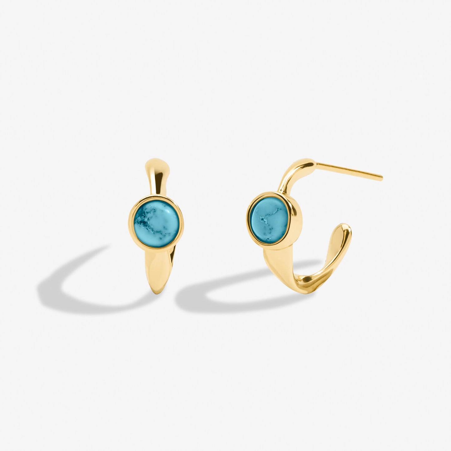 Birthstone Gold Plated Hoop Earrings || December