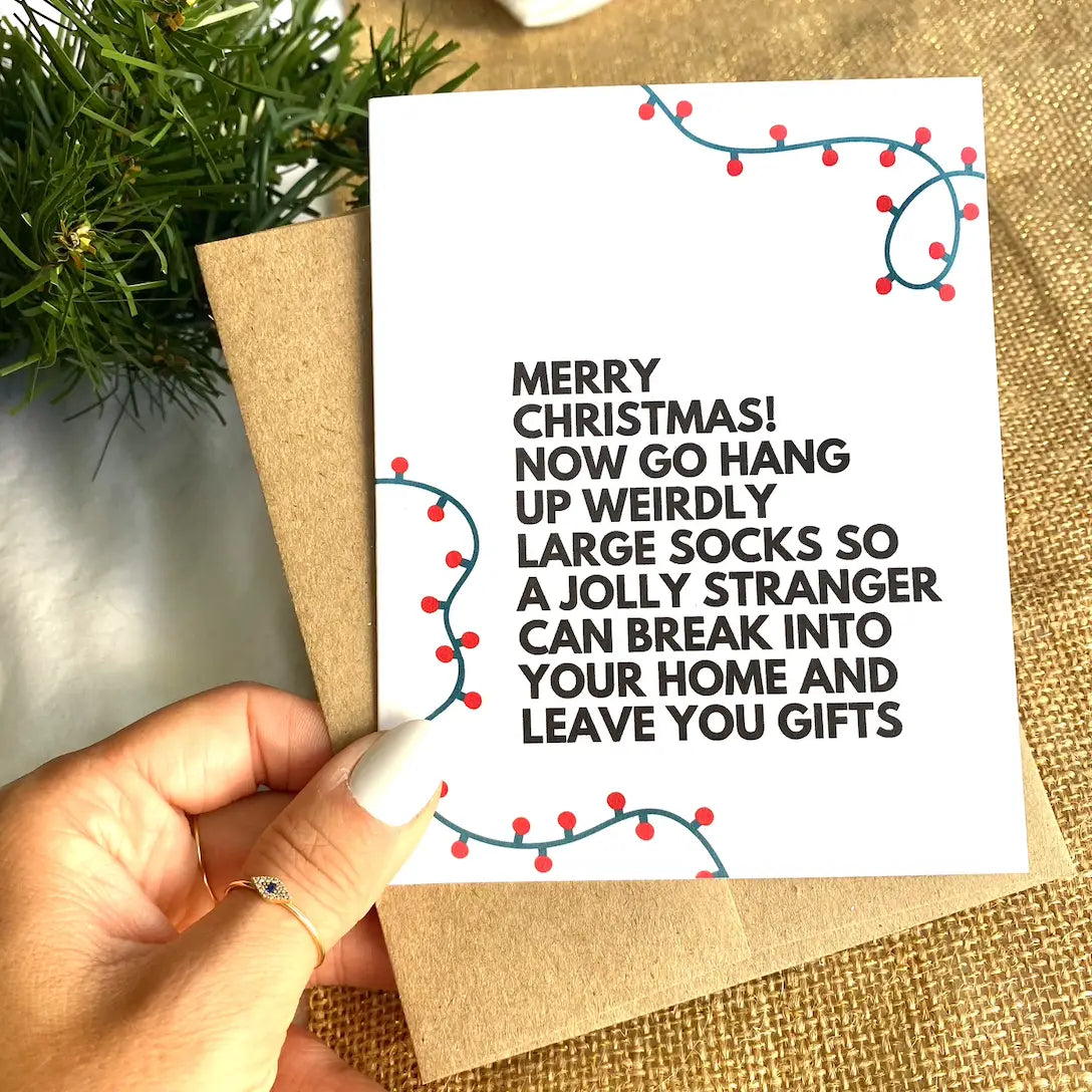 "Merry Christmas / Jolly Stranger" Holiday Card