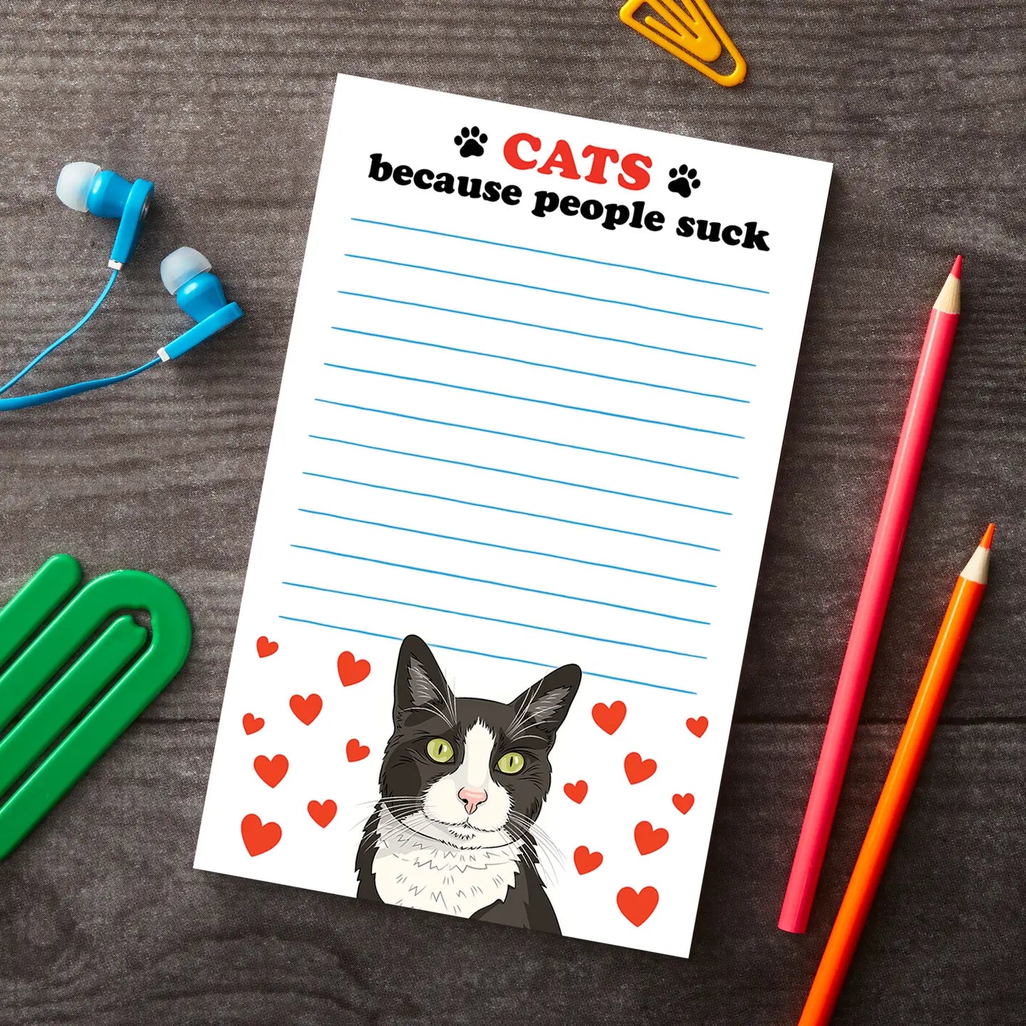 "Cats Because People Suck" Notepad