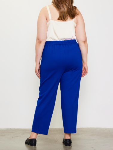 Knit Pintuck Trouser - Cobalt Blue (Plus Size)