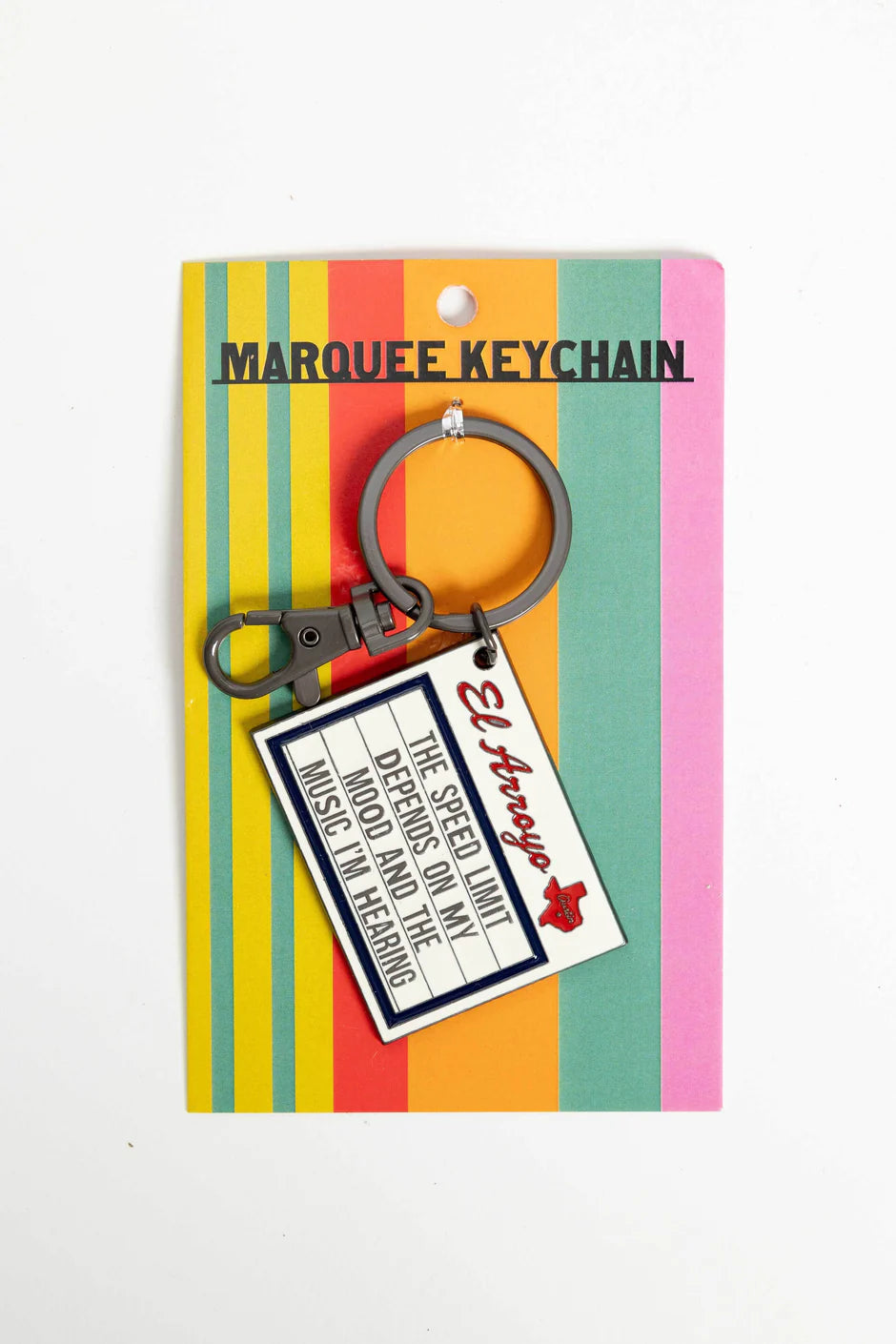 "Speed Limit Depends On . . " Enamel Keychain