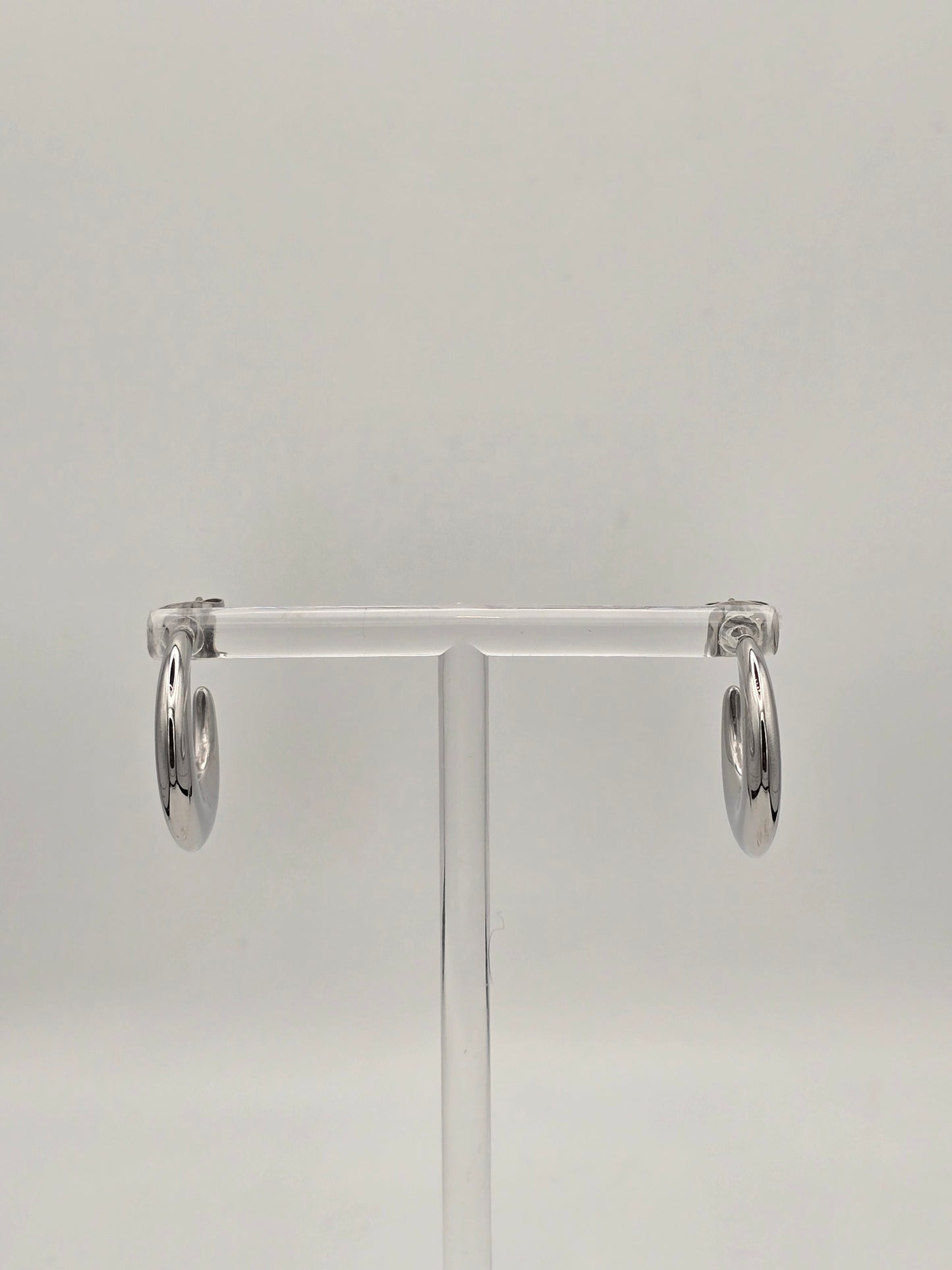 Stainless Steel Flat Half Hoops in Gold or Silver