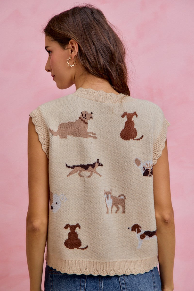 Dog Friendly Scalloped Edge Sweater Vest