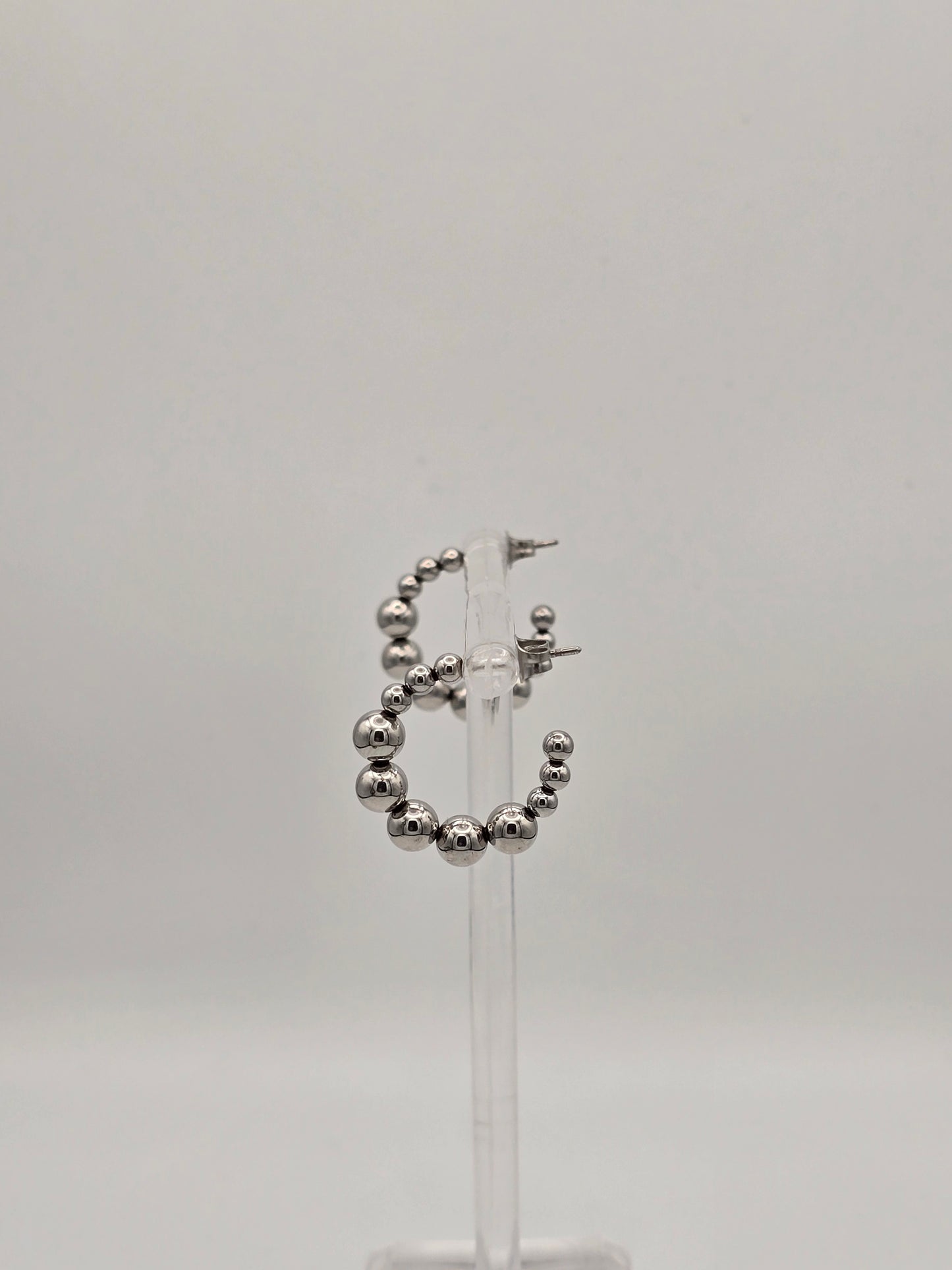 Stainless Steel Little Ball Teardrop Hoops Gold or Silver