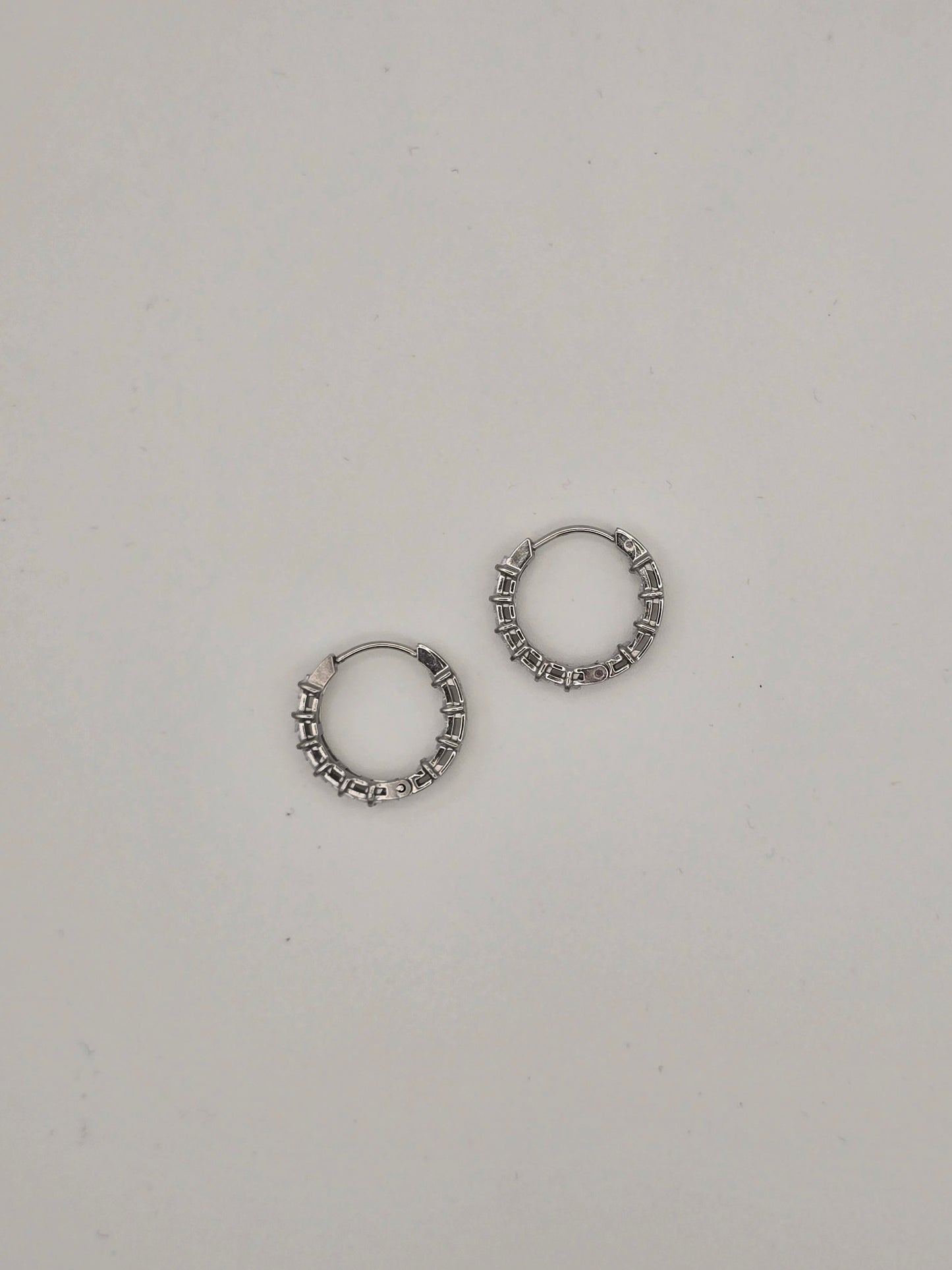 Stainless Steel Medium Sparkle Hoops in Gold or Silver