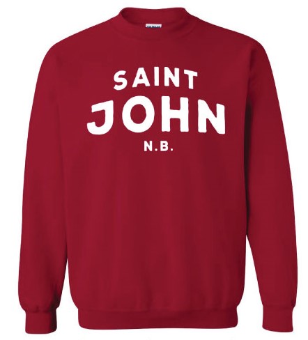 Saint John NB Unisex Sweatshirt || Cardinal Red & White