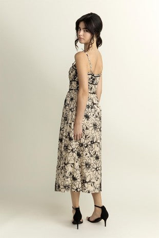 Floral Embroidered Midi Dress