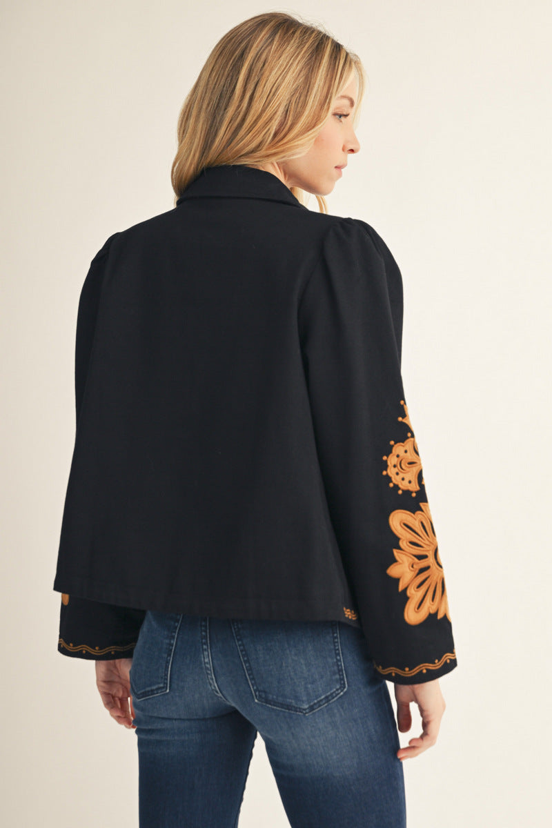 Embellished Snap Front Jacket