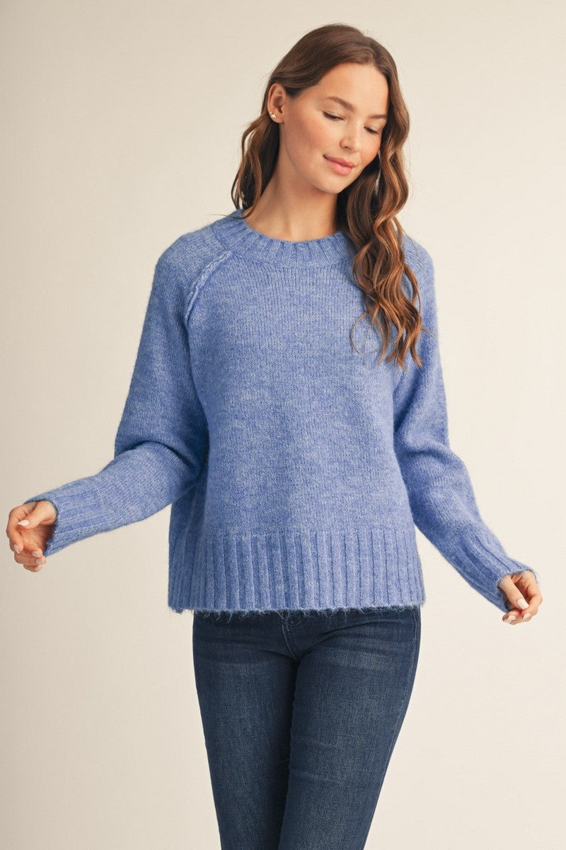Cozy Exposed Seam Pullover Sweater