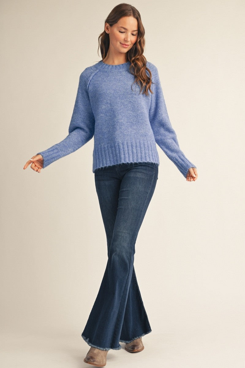 Cozy Exposed Seam Pullover Sweater