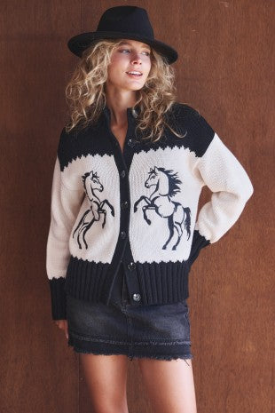 Wild Horses Western Cardigan