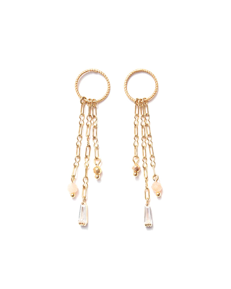 CHARLIE | GOLD HOOP & STONES EARRINGS