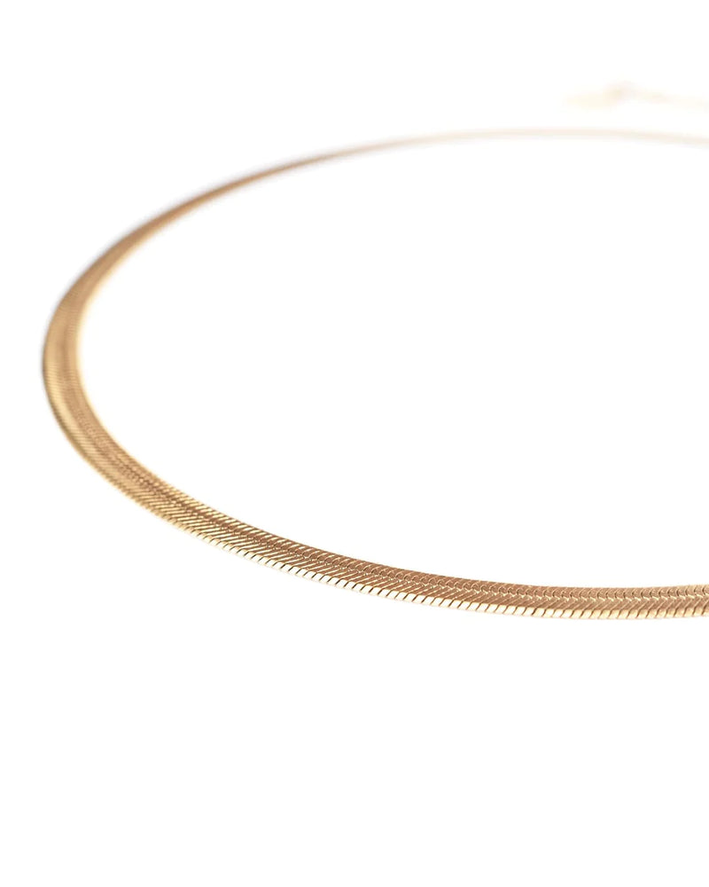 COBRA | GOLD LARGE HERRINBGONE CHAIN NECKLACE