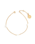 FRISCO | GOLD DELICATE PEARL ANKLET
