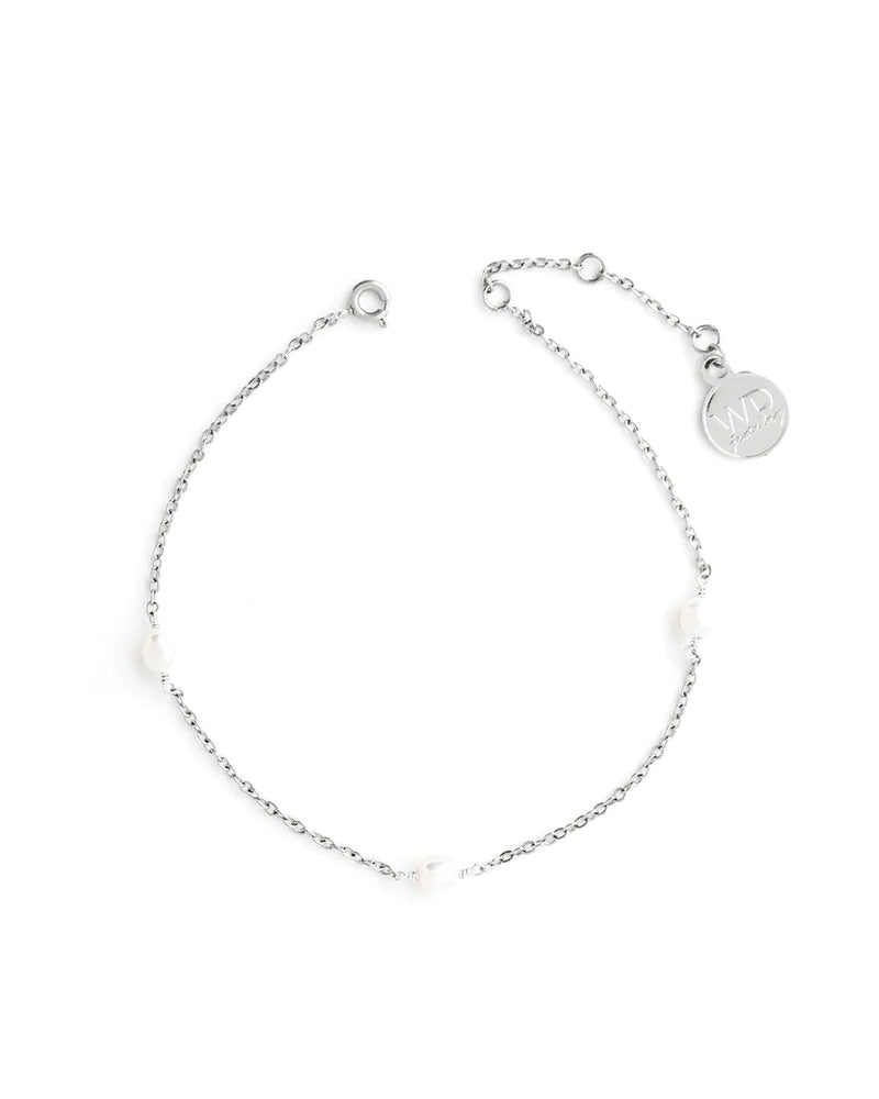 FRISCO | SILVER DELICATE PEARL ANKLET