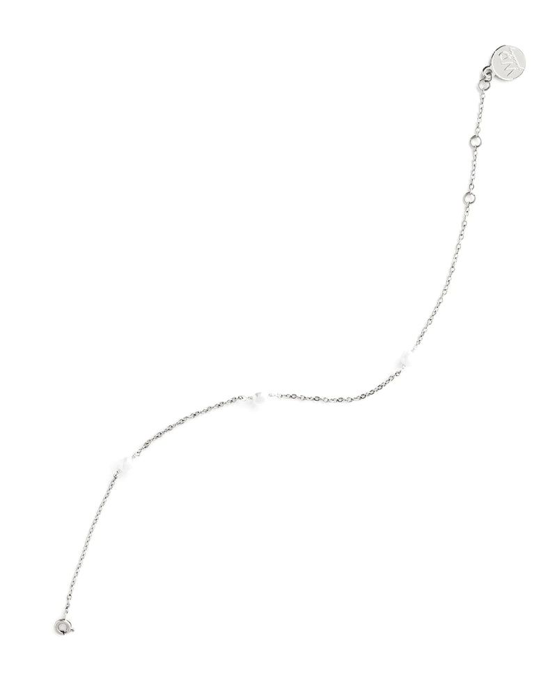 FRISCO | SILVER DELICATE PEARL ANKLET