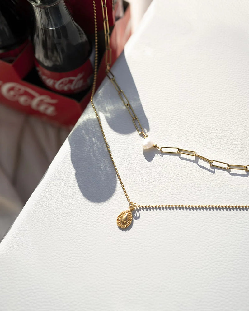 ARKO | GOLD SHORT LAYERED PEARL NECKLACE