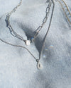 ARKO | SILVER SHORT LAYERED PEARL NECKLACE