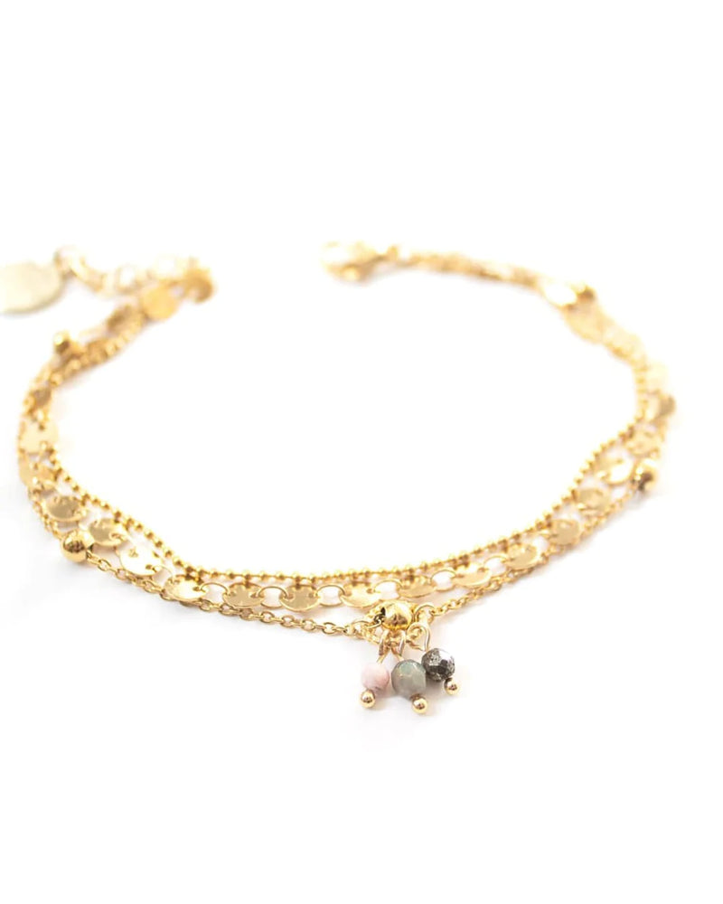 BELLA | GOLD MULTI-STRAND CHARM ANKLET