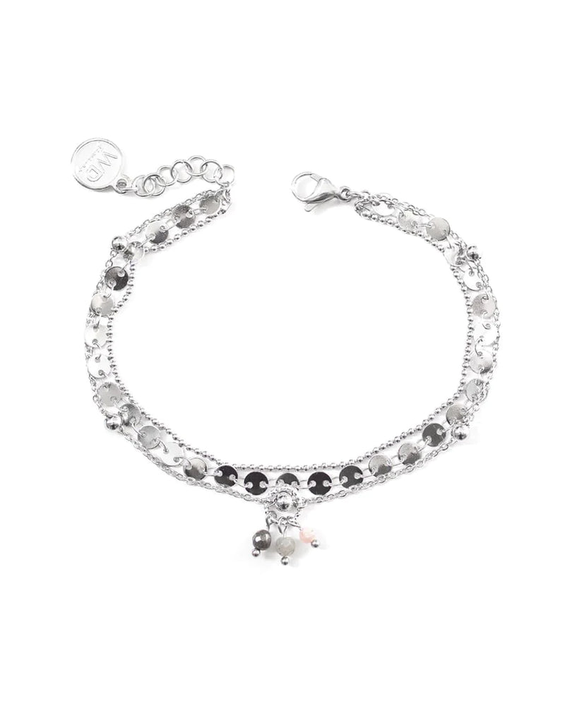 BELLA | SILVER MULTI-STRAND CHARM ANKLET