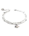 BELLA | SILVER MULTI-STRAND CHARM ANKLET