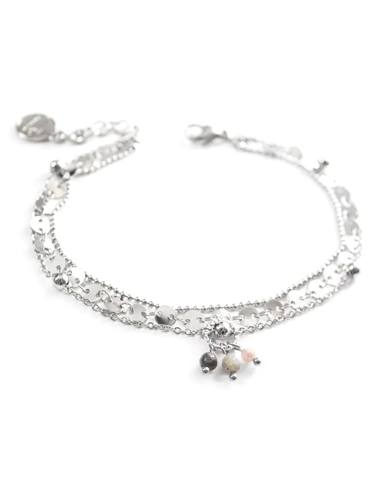 BELLA | SILVER MULTI-STRAND CHARM ANKLET