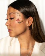 BELLE | SILVER BEADED HEART HOOP EARRINGS