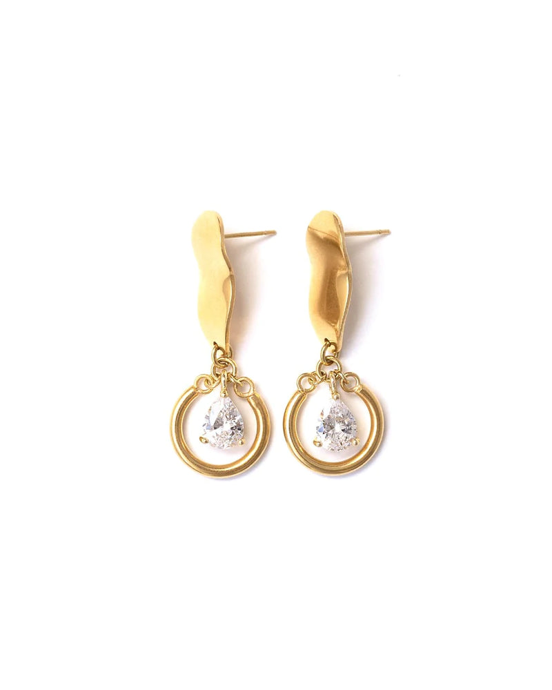 CALYPSO | GOLD SHORT CRYSTAL EARRINGS