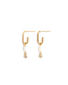 CATHERINE | GOLD PEARL CRYSTAL HOOP EARRINGS
