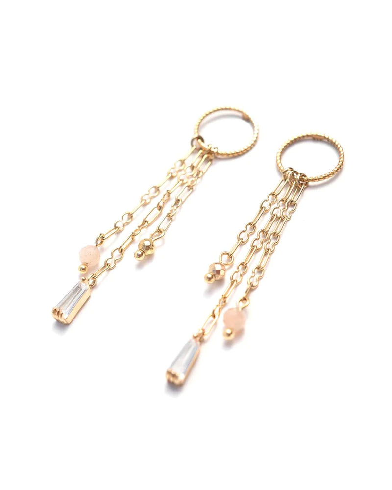 CHARLIE | GOLD HOOP & STONES EARRINGS
