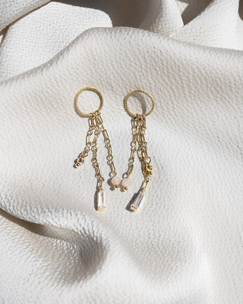 CHARLIE | GOLD HOOP & STONES EARRINGS