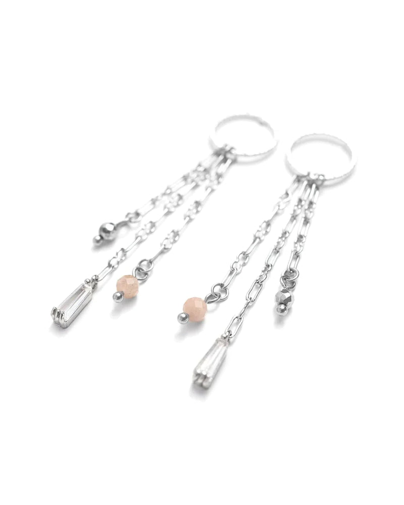 CHARLIE | SILVER HOOP & STONES EARRINGS