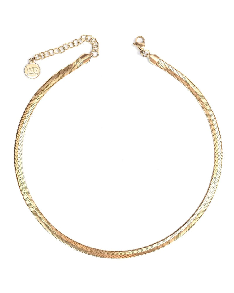 COBRA | GOLD LARGE HERRINBGONE CHAIN NECKLACE