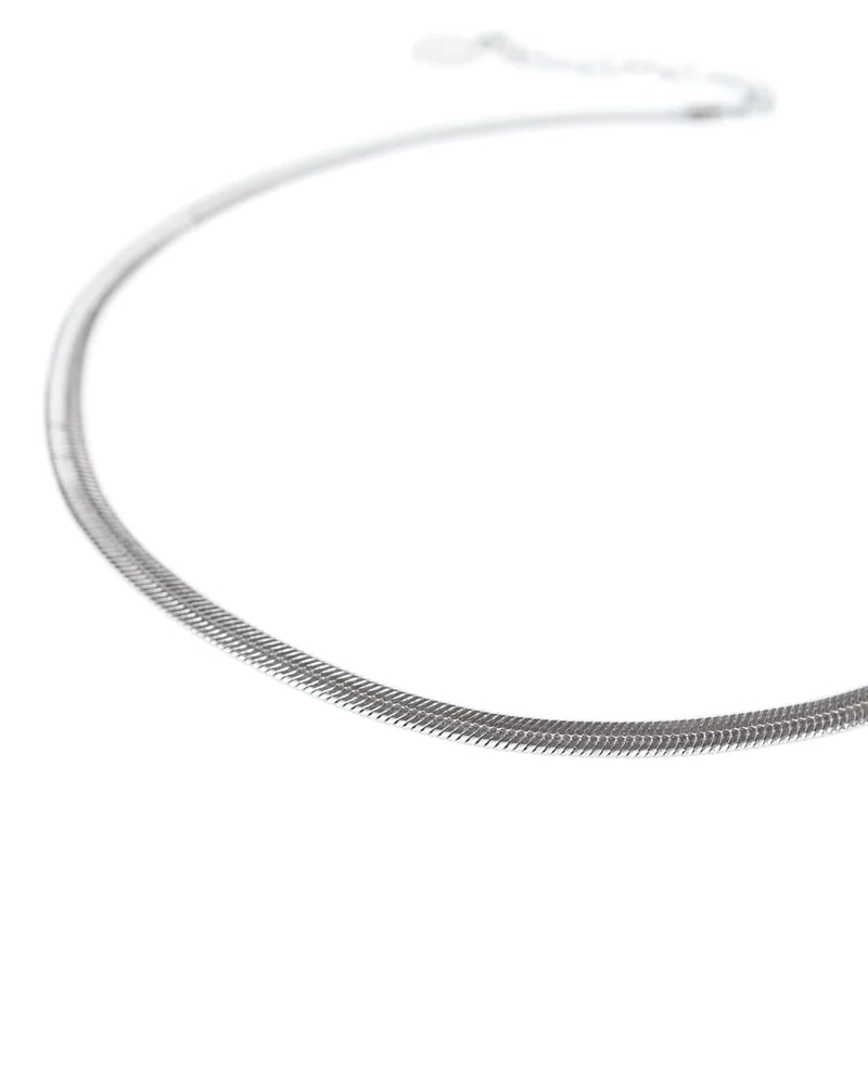 COBRA | SILVER LARGE HERRINBGONE CHAIN NECKLACE