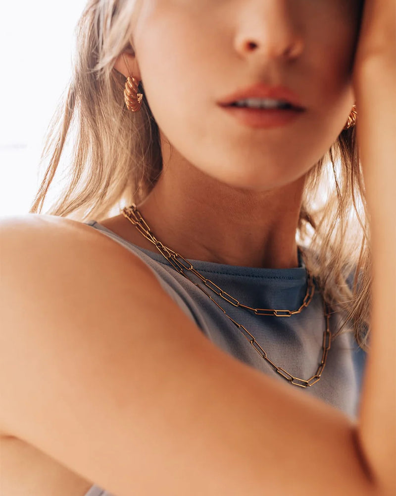 CLIPPY | GOLD PAPER CLIP CHAIN NECKLACE