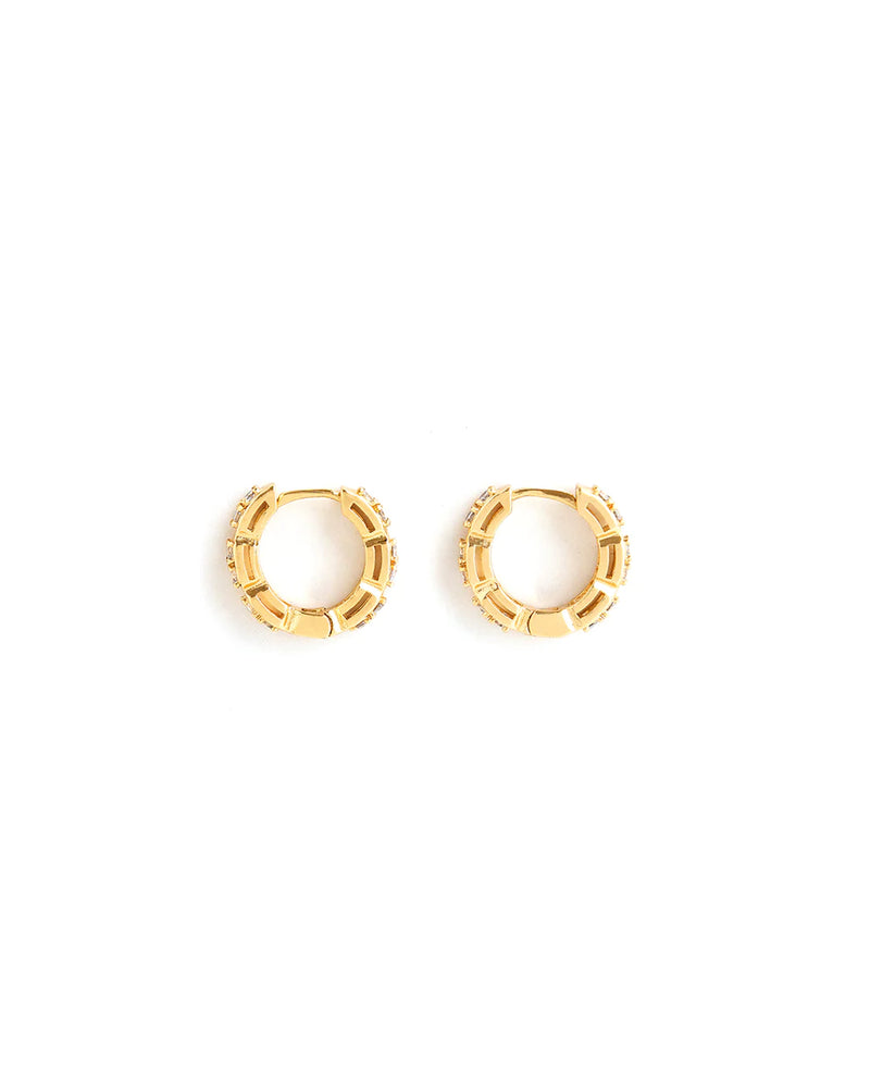 CRUZ | GOLD CRYSTAL HOOP EARRINGS