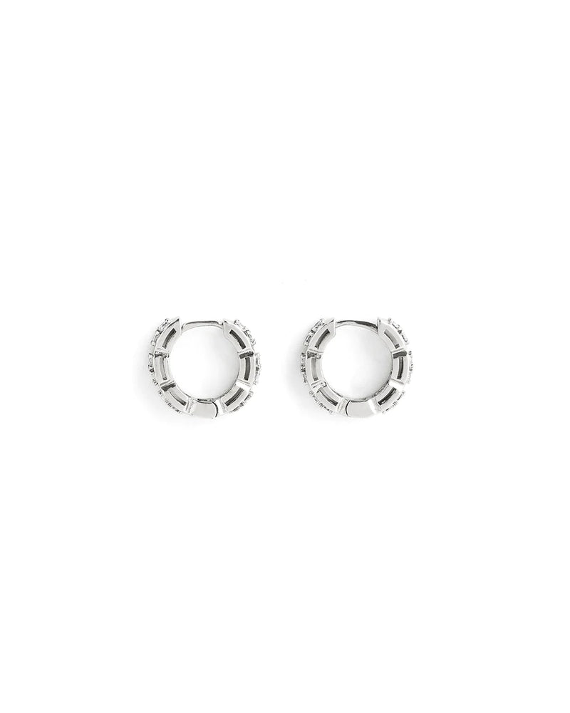 CRUZ | SILVER CRYSTAL HOOP EARRINGS