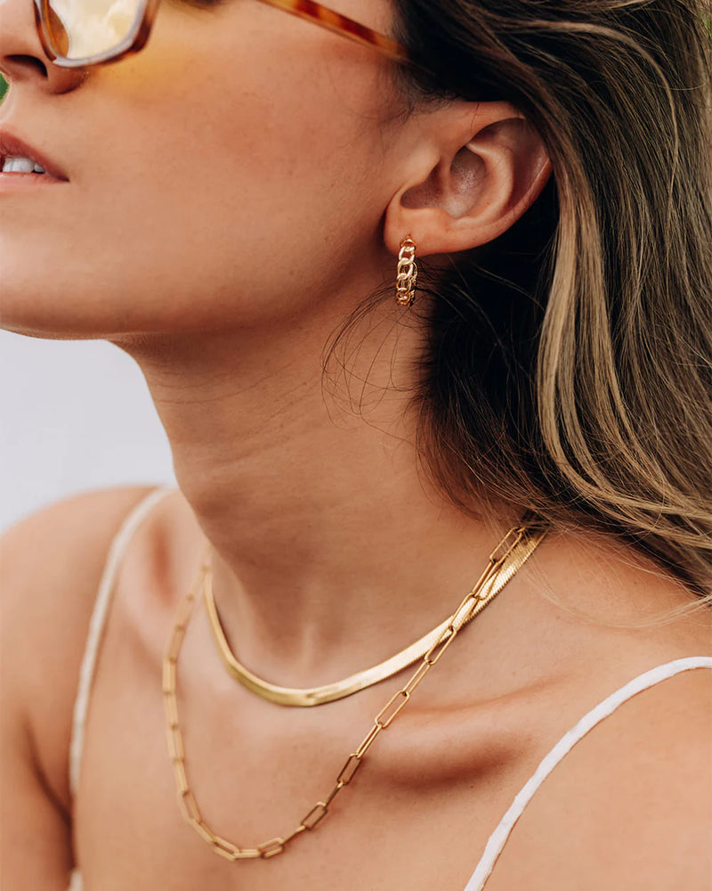 COBRA | GOLD LARGE HERRINBGONE CHAIN NECKLACE