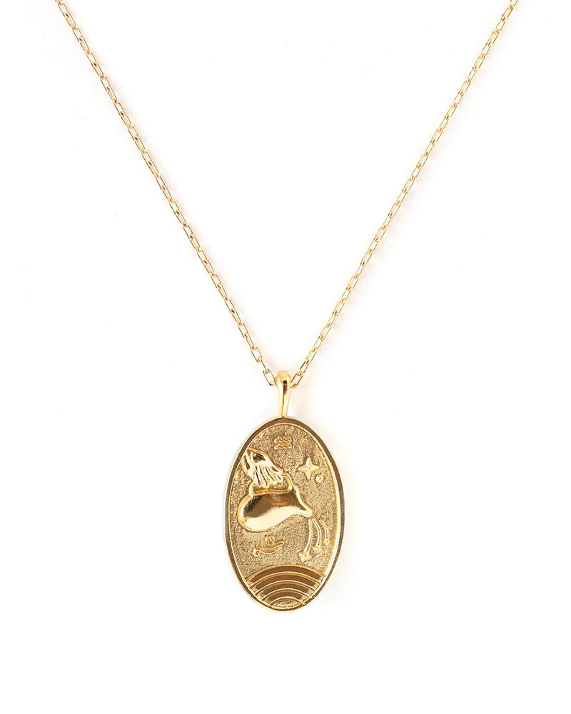 Aquarius - Gold Zodiac Necklace